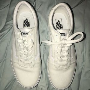 All white old ‘skool’ vans